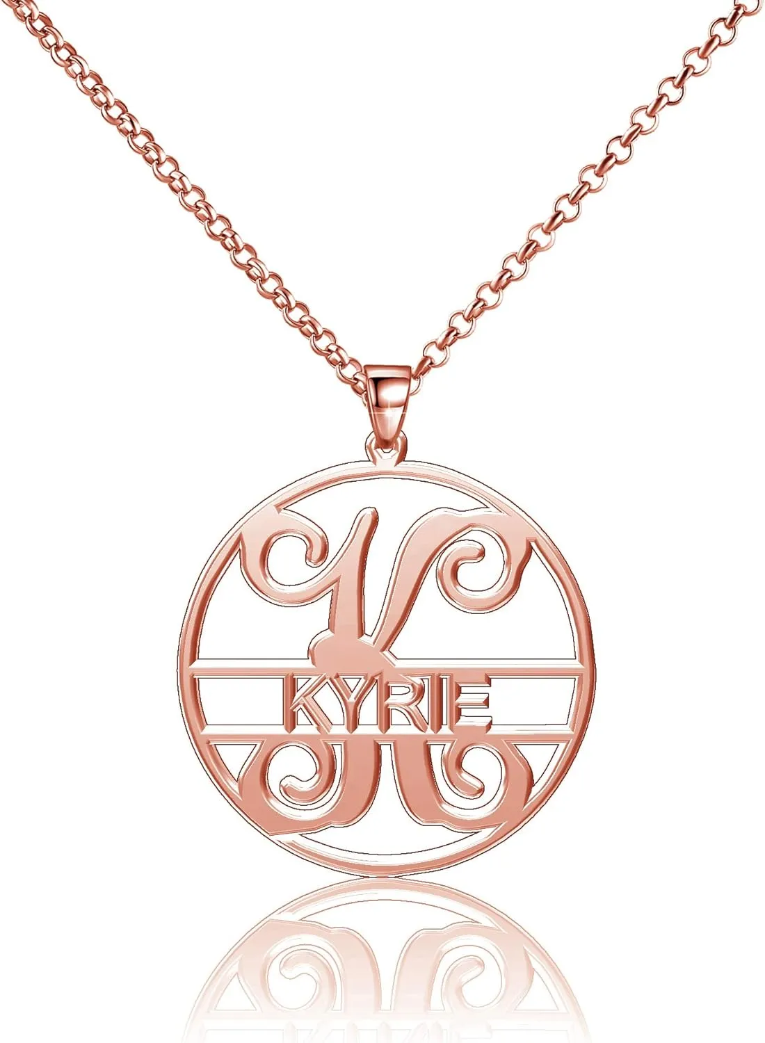 Kyrie Necklace Silver 925 Pendants Personalized Monogrammed Name Plates