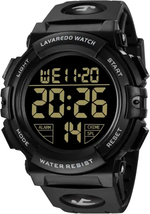 L LAVAREDO Mens Digital Watch Sports Military Watches Waterproof Outdoor Chronograph Wrist Watches for Men with LED Back Ligh/Alarm/Date