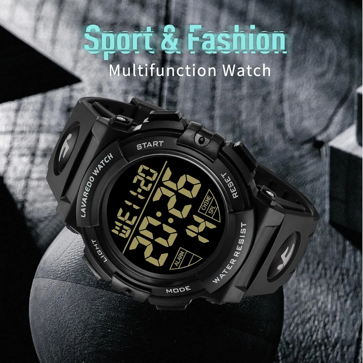 L LAVAREDO Mens Digital Watch Sports Military Watches Waterproof Outdoor Chronograph Wrist Watches for Men with LED Back Ligh/Alarm/Date