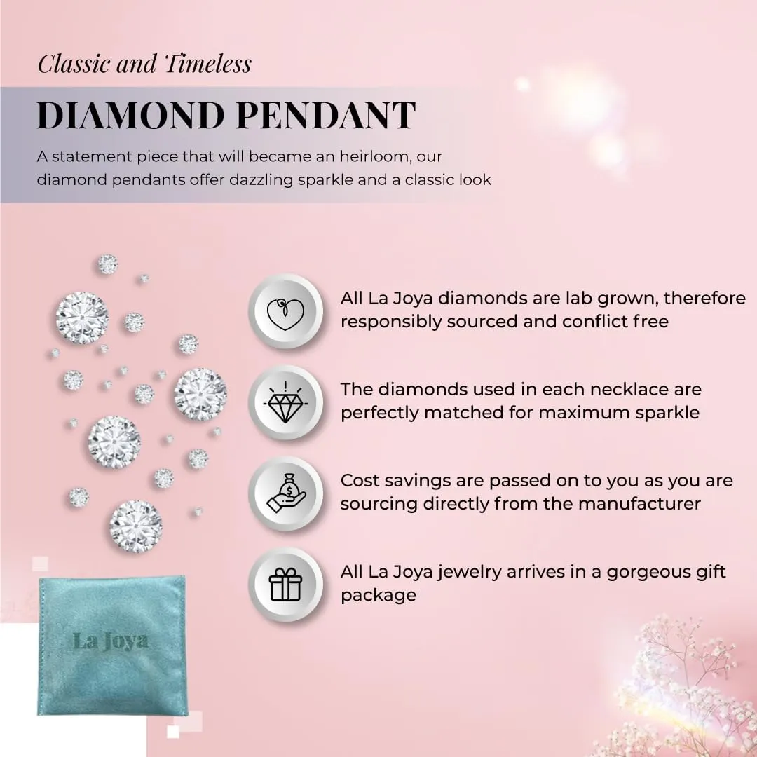 Lab Created Emerald and Lab Grown Diamond Halo Necklace for Women | 10K Solid Floating White Gold Diamond Pendants | Multiple Shapes and Weights to Choose From