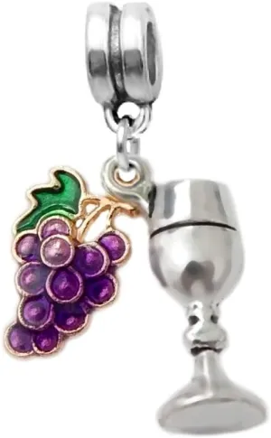LaBenie Dangle Grapes and Wine Glass Charms