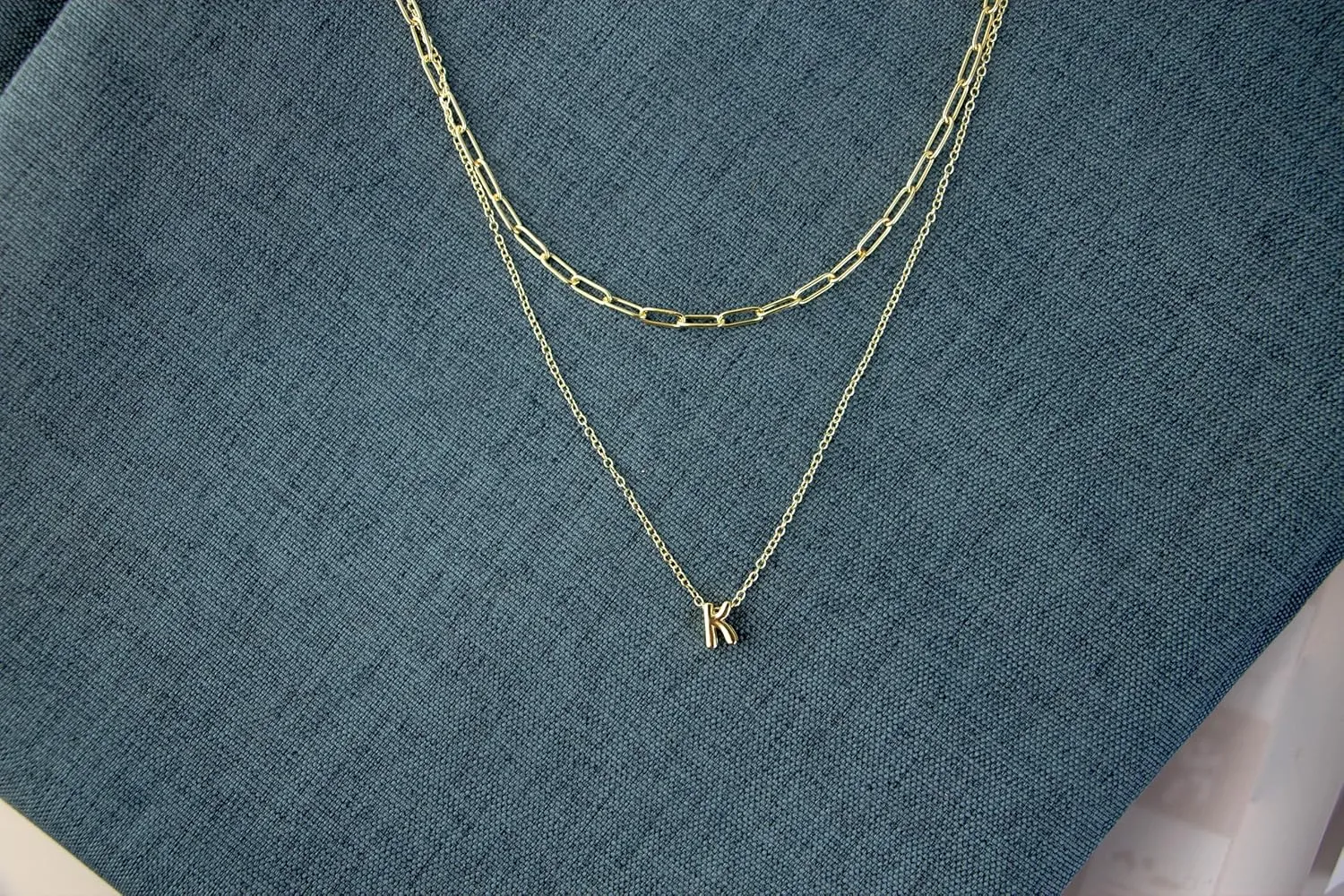 Layered Bubble Initial Necklaces Letter for Women 14K Gold Plated A-Z Necklace Small Dainty Cute Name Choker Necklaces Trendy Gold Personalized Jewelry Gift for Women