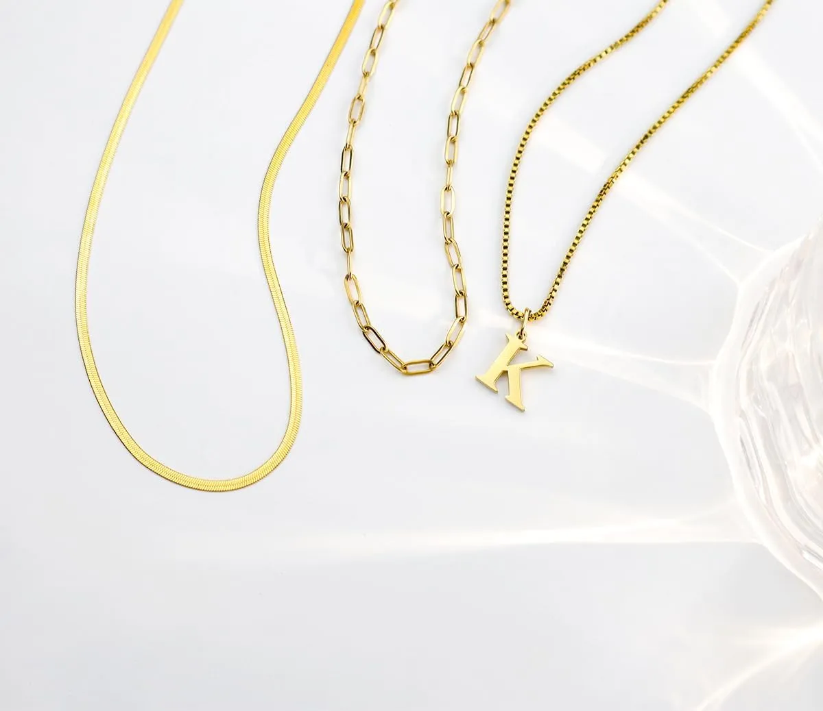 Layered Initial Necklaces for Women Gold Letter Necklace for Women
