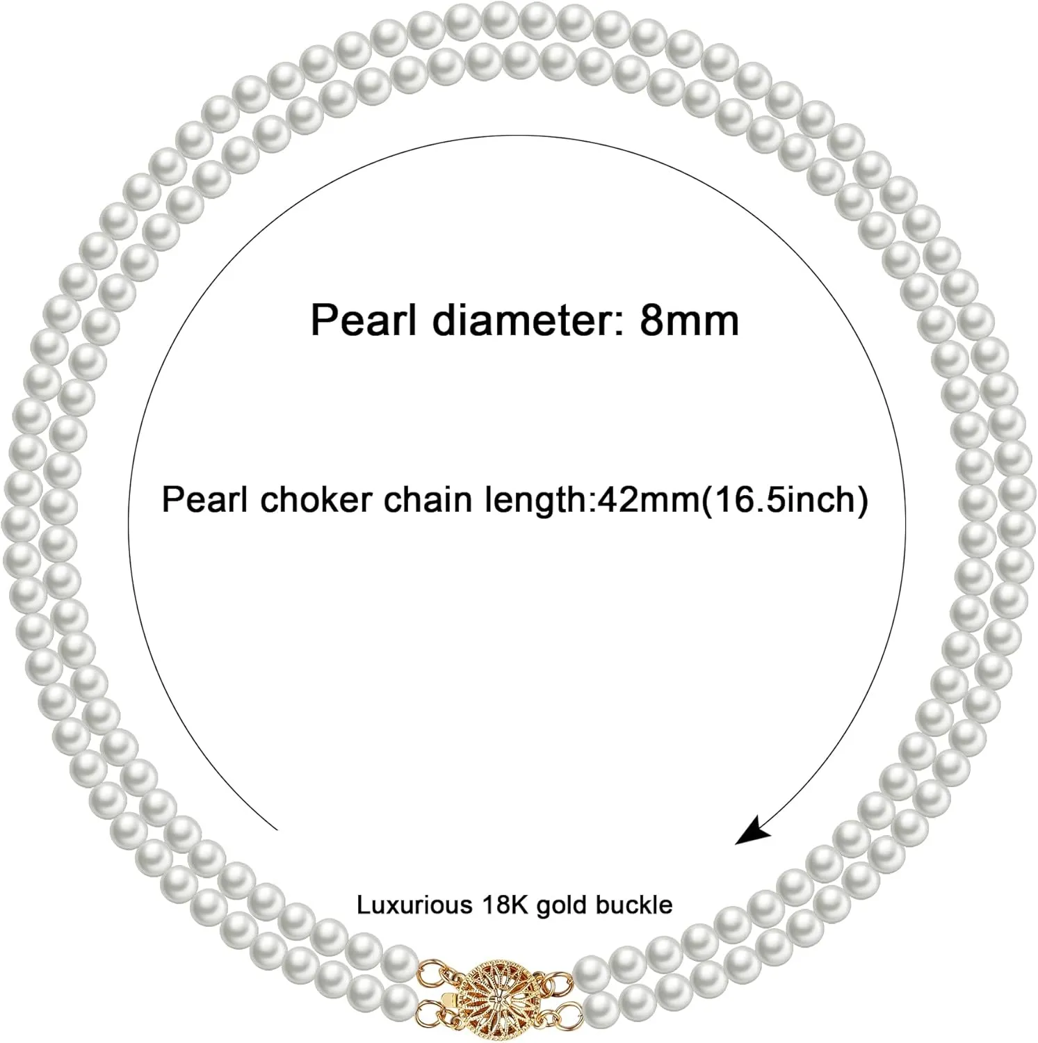 Layered Pearl Necklace for Women Pearl Choker Chain Necklaces