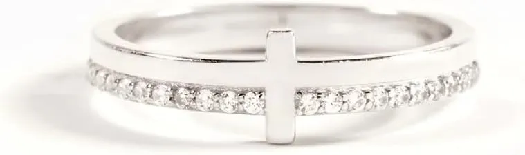 Let Go And Let God Ring , To My Daughter, Pray On It Golden Cross Ring Whenever You Feel Overwhelmed, Always Remember To Stackable Cubic Zirconia Cross Ring Pray Christian Baptism Religious Ring for Women