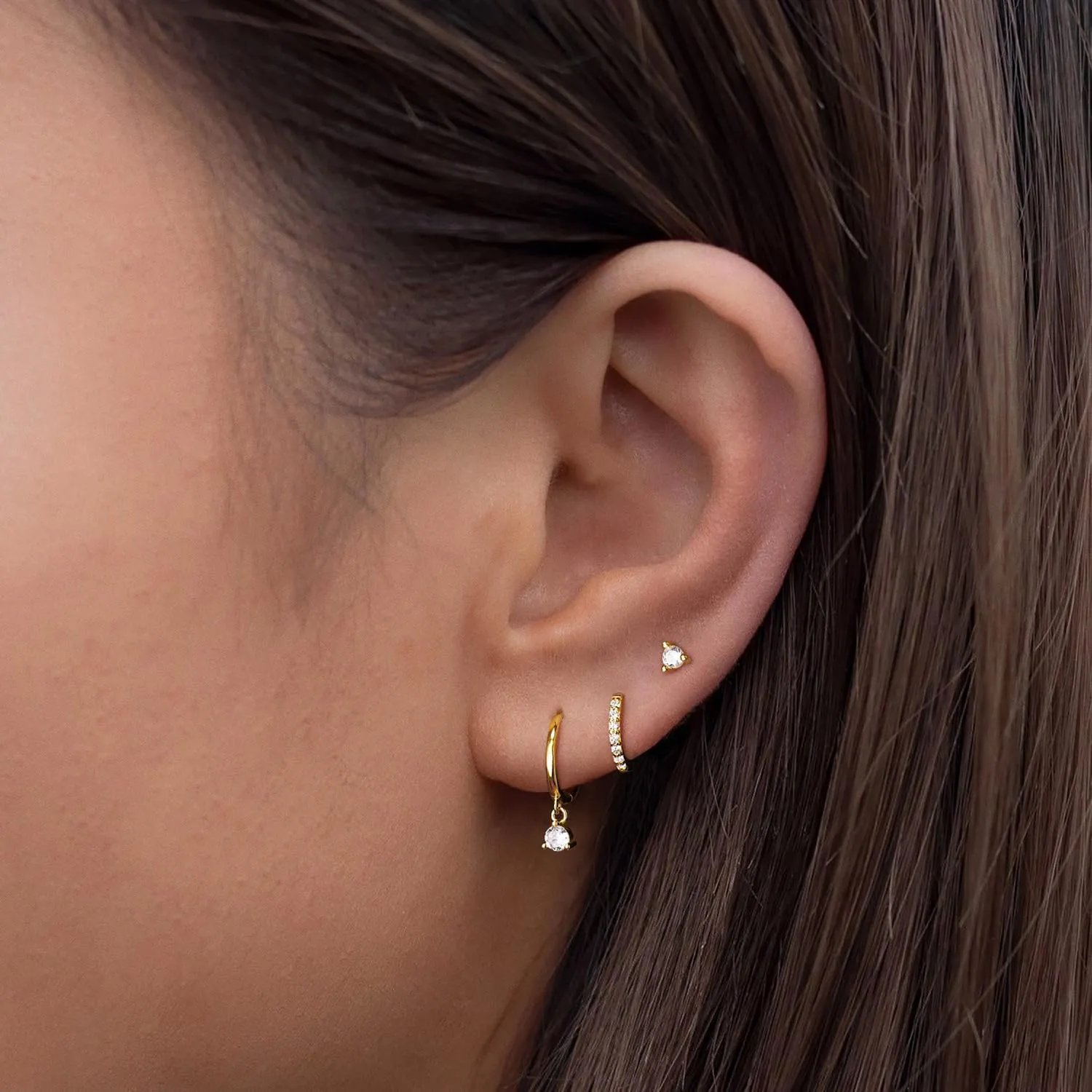 LEXODY Silver Hoop Earrings Set for Women, Lightweight Small Sterling Silver/Gold Hoop Huggie Earrings Multiple Piercing Hypoallergenic Chunky Open Hoops Cartilage Earrings for Women Trendy Jewelry