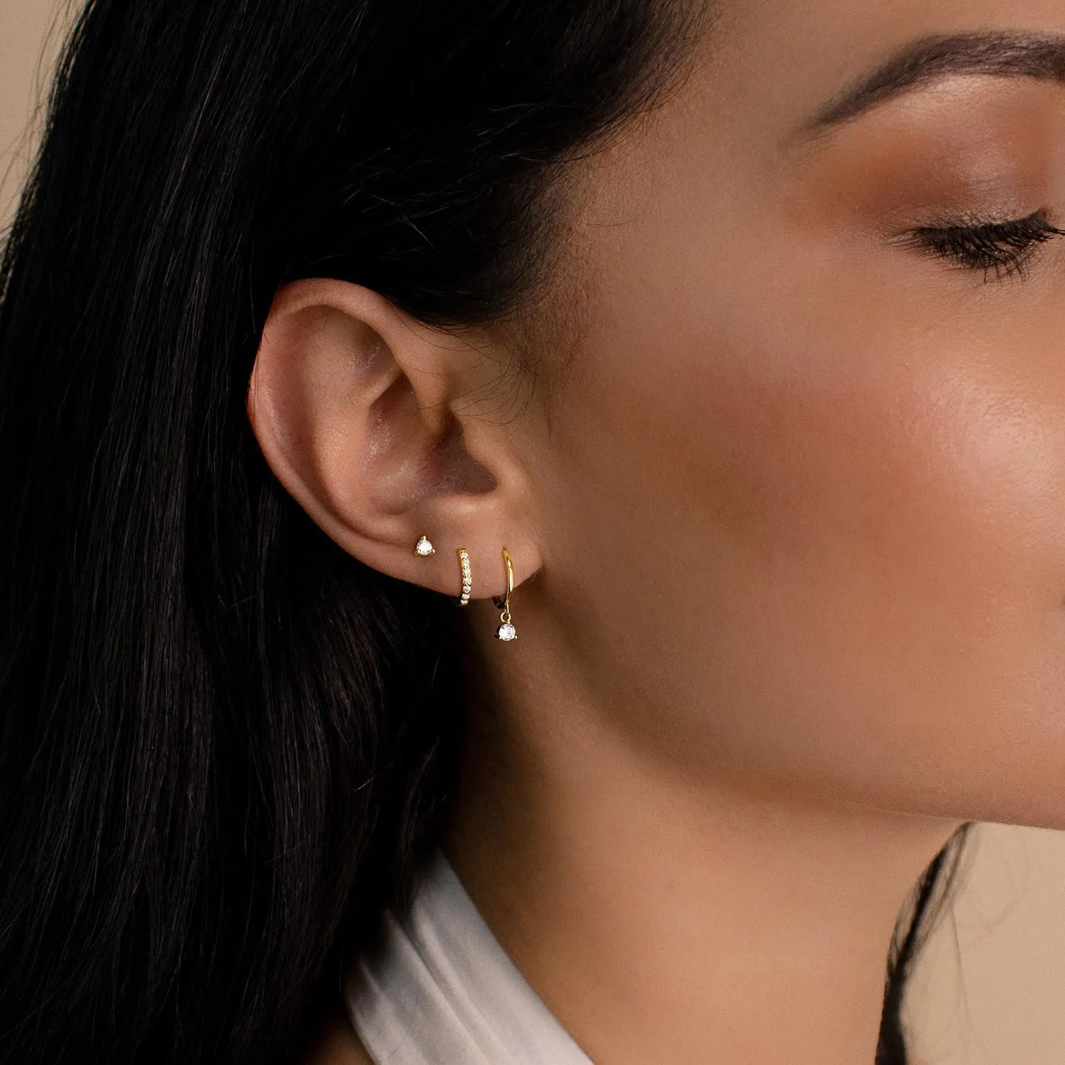 LEXODY Silver Hoop Earrings Set for Women, Lightweight Small Sterling Silver/Gold Hoop Huggie Earrings Multiple Piercing Hypoallergenic Chunky Open Hoops Cartilage Earrings for Women Trendy Jewelry