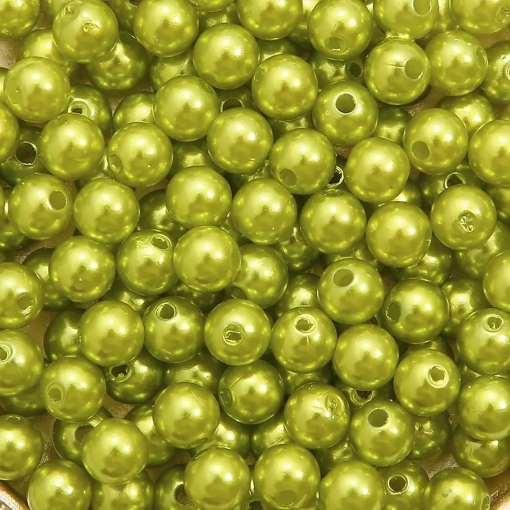 Light Green 4mm Imitation Pearl Beads, Can Be Made Into Beautiful Jewelry, Artificial Pearls for Weddings, Birthdays, Valentine's Day and Special Occasions (1000 Pcs), ZX2060