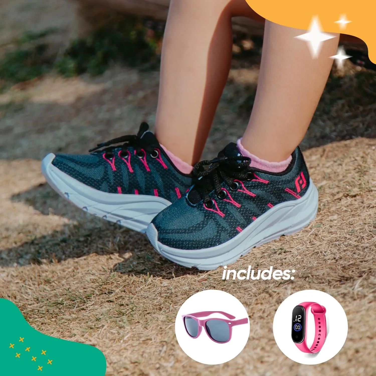 Light - Light Up Toddler Shoes for Girls Kit with Slipper - LED Toddler Girl Sneakers, Kids Sneakers, Easy to Put On, Toddler Girl Shoes,