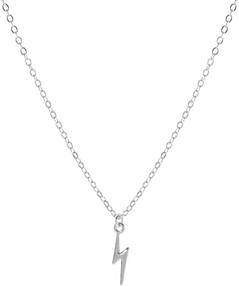 Lightning Bolt Pendant Necklace Women Simple Charm Bar Choker Chain Jewelry for Women