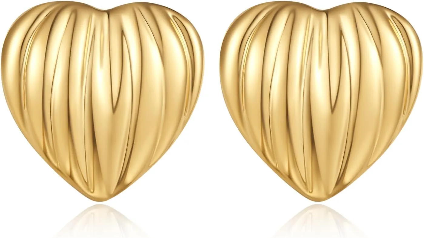 LILIE&WHITE Gold Shell Stud Earrings for Women Heart Shell Ocean Beach Earrings Fashion Jewelry Gift
