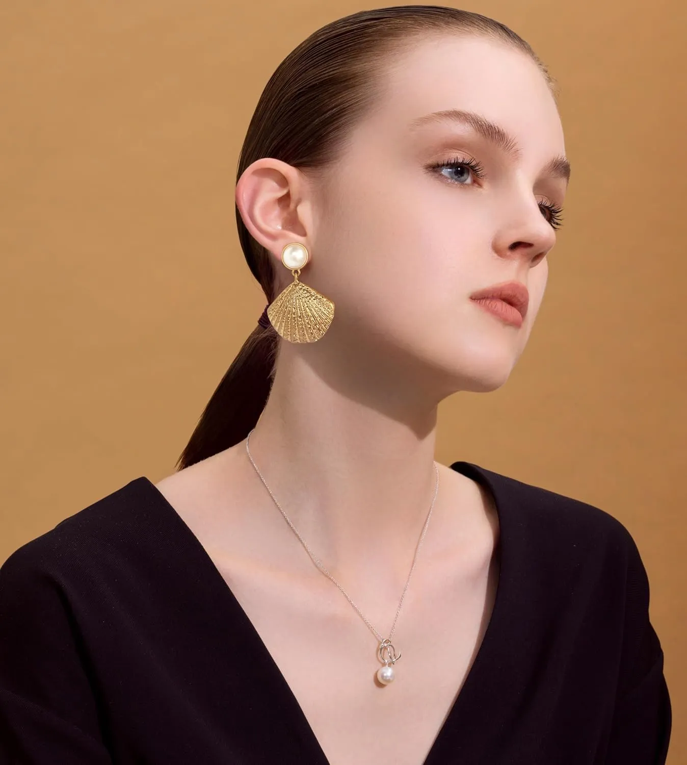 LILIE&WHITE Seashell Stud Earrings For Women Gold Earrings Seashore Earrings Nautical Jewelry For Women Sea life Jewelry beach earrings summer jewelry