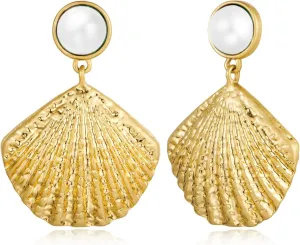 LILIE&WHITE Seashell Stud Earrings For Women Gold Earrings Seashore Earrings Nautical Jewelry For Women Sea life Jewelry beach earrings summer jewelry