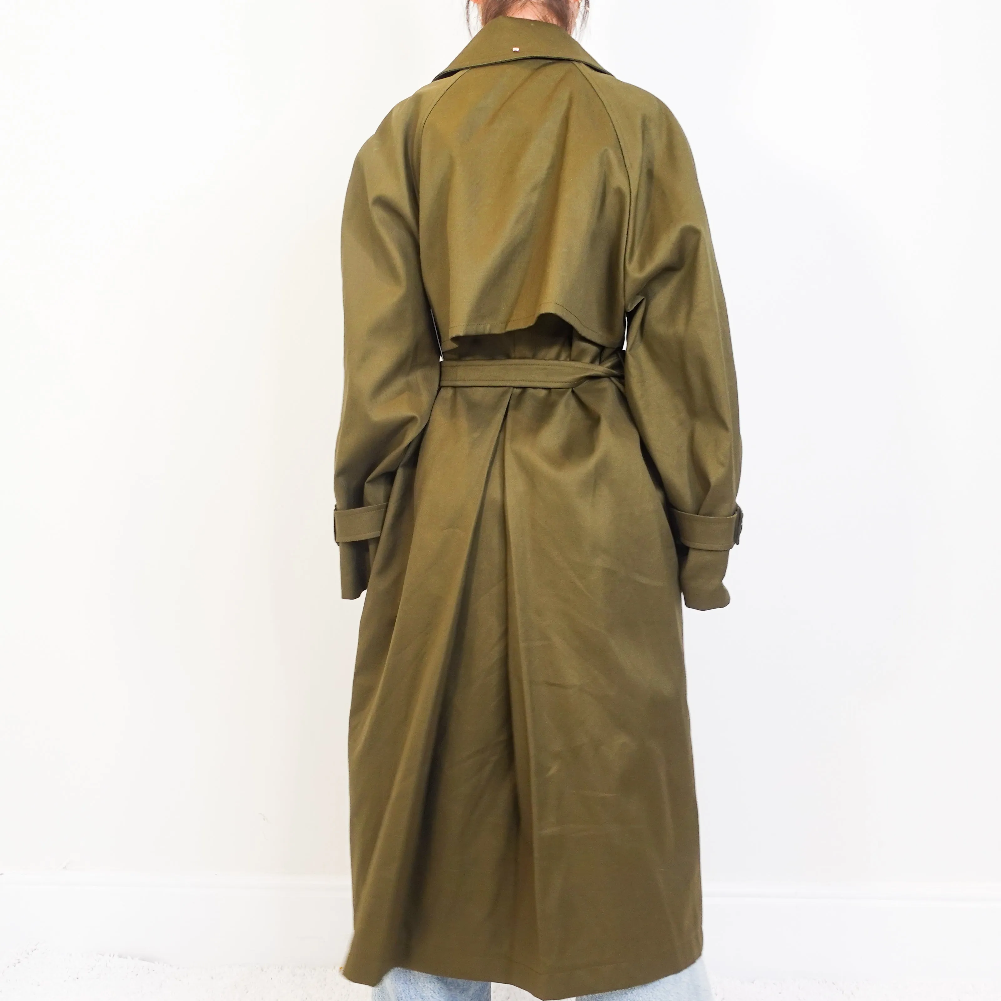 Long line forest green Trench coat RRP £540