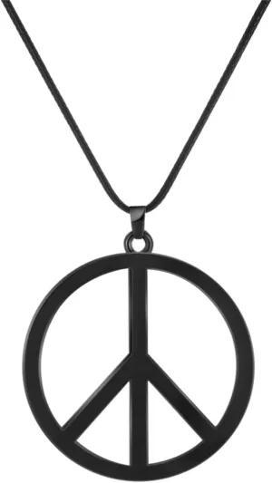 Love Peace Sign Necklaces for Women Men Alloy Vintage Retro Hippie Style Peace Sign Pendant Necklaces Handmade Adjustable Rope 60s or 70s Party Accessories Jewelry Gifts
