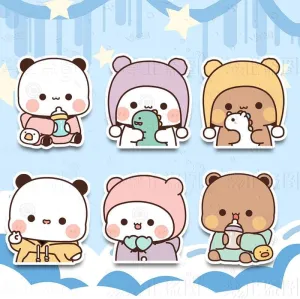 Lovely Bubu Dudu Enamel Pins Set, Cute Panda Lapel Badges Brooches, Cartoon Pins Set for Backpack Clothes Hats Funny Pins and Button Jewelry Accessories