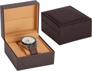 Luxury Single Watch Gift Box for Men Women, Single Watch Bracelet Bangle Jewelry Holder Storage Box Display Case Organizer (Coffee Style 2)
