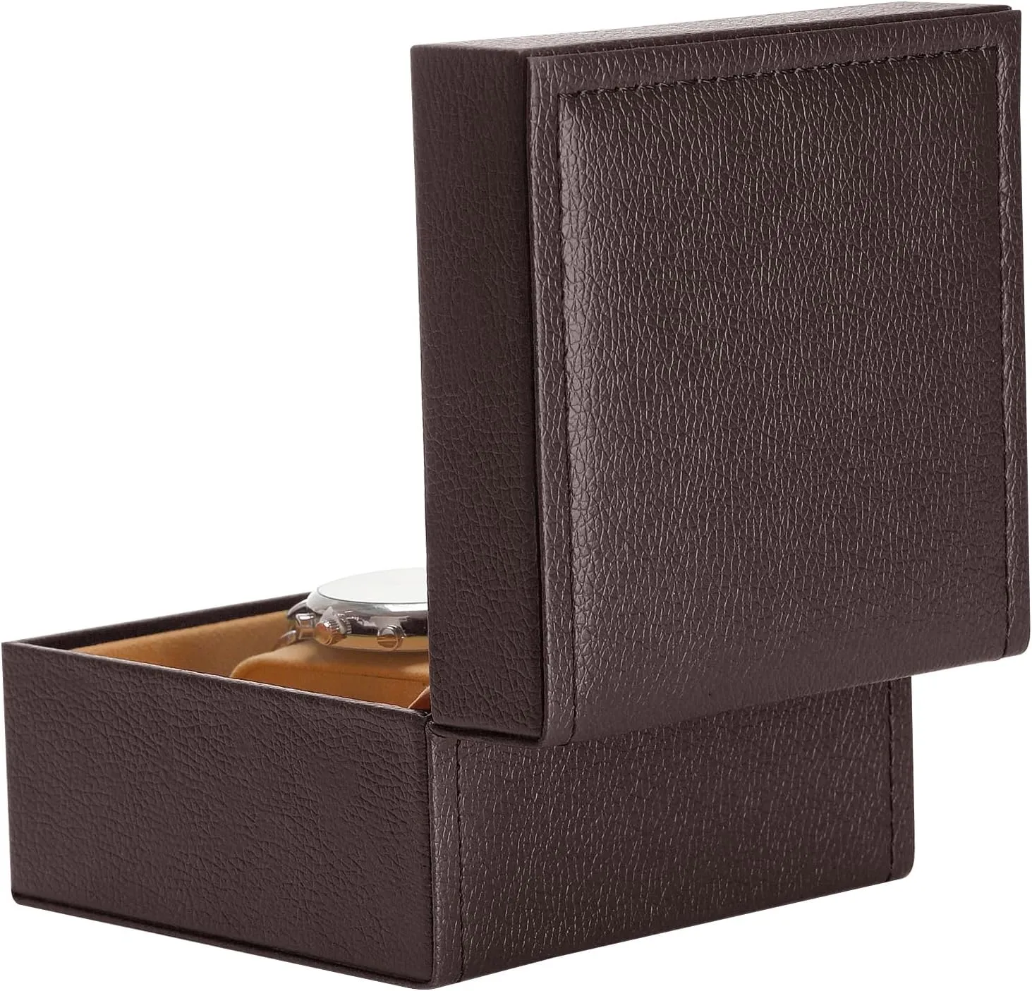 Luxury Single Watch Gift Box for Men Women, Single Watch Bracelet Bangle Jewelry Holder Storage Box Display Case Organizer (Coffee Style 2)