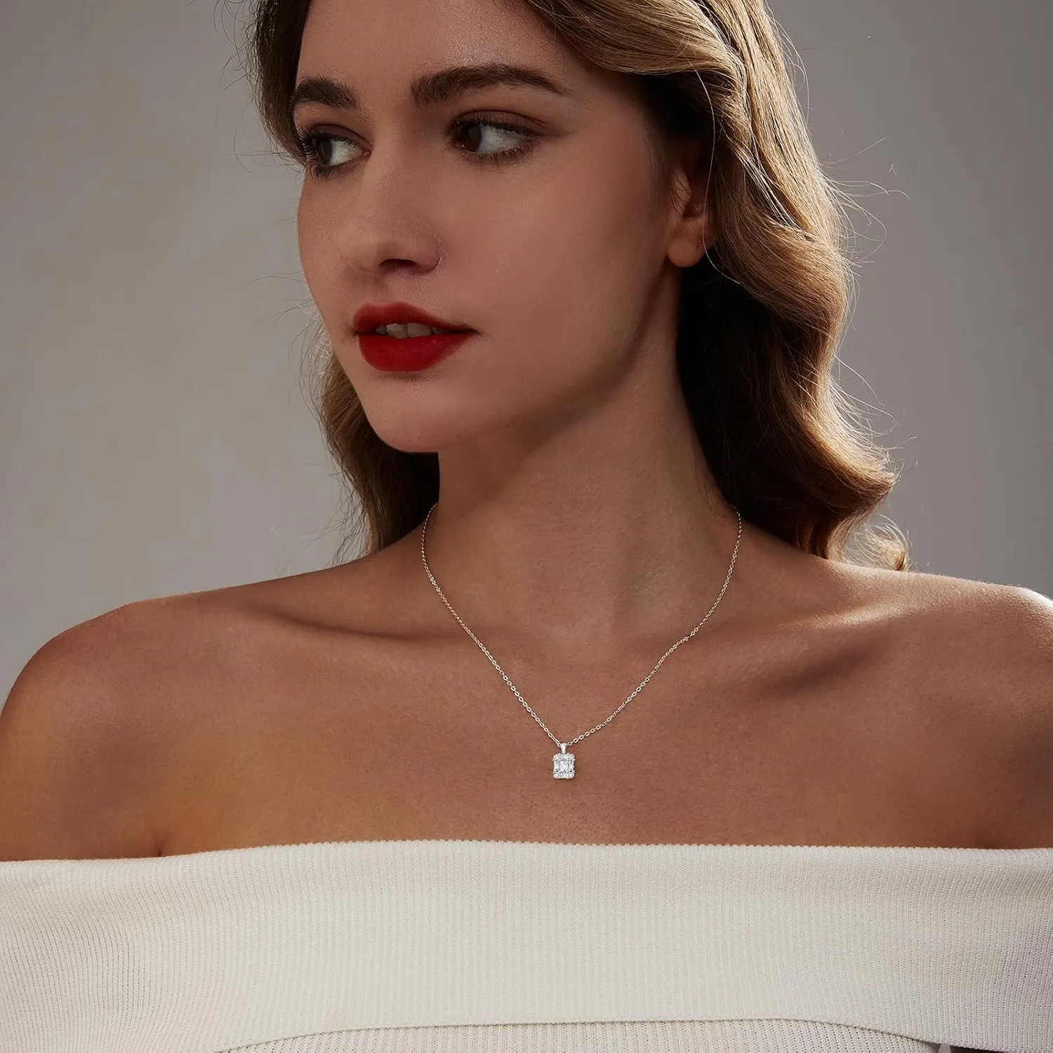 Luxval Diamond Pendant Gold Necklace for WomenDainty 18k Gold Plated Choker Necklaces Simple Gold Jewelry Gifts for Women Girls