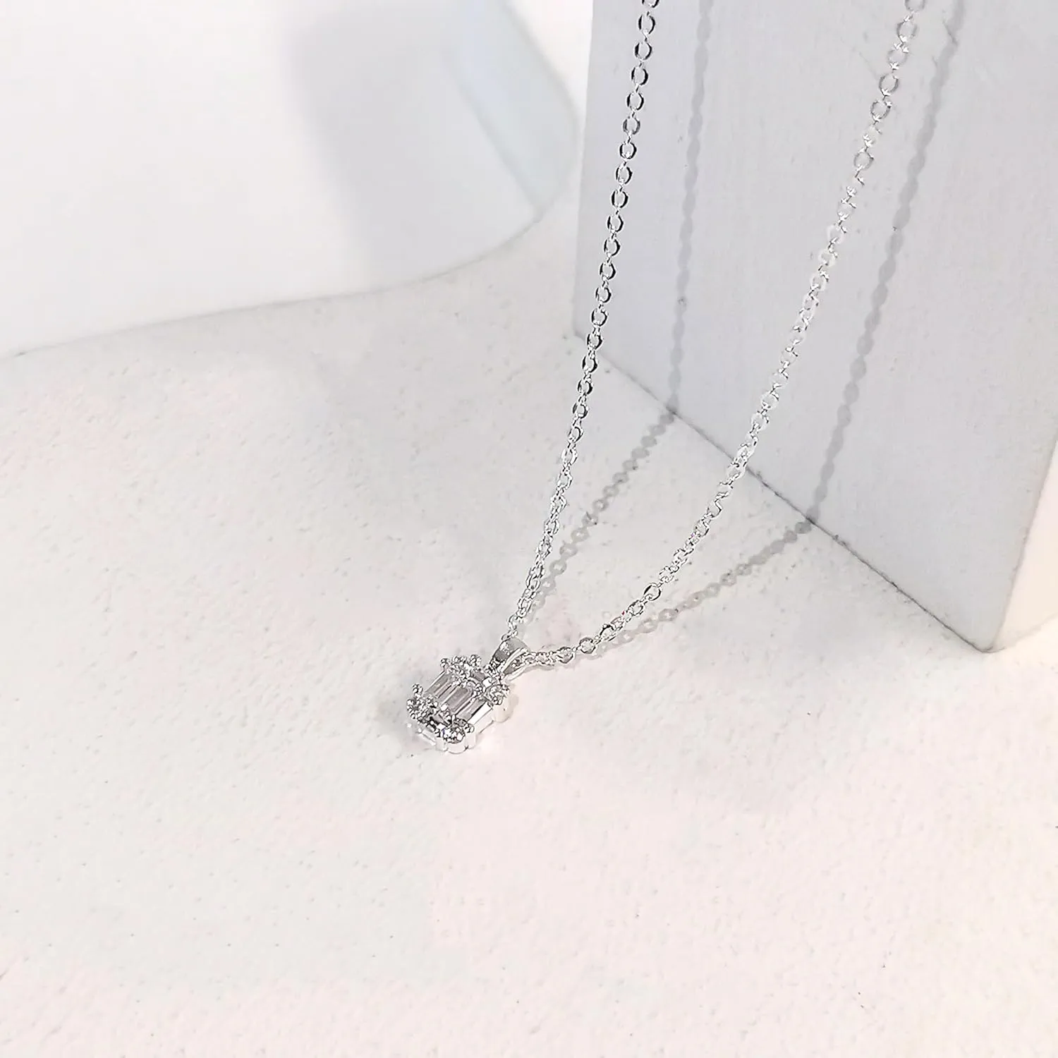 Luxval Diamond Pendant Gold Necklace for WomenDainty 18k Gold Plated Choker Necklaces Simple Gold Jewelry Gifts for Women Girls