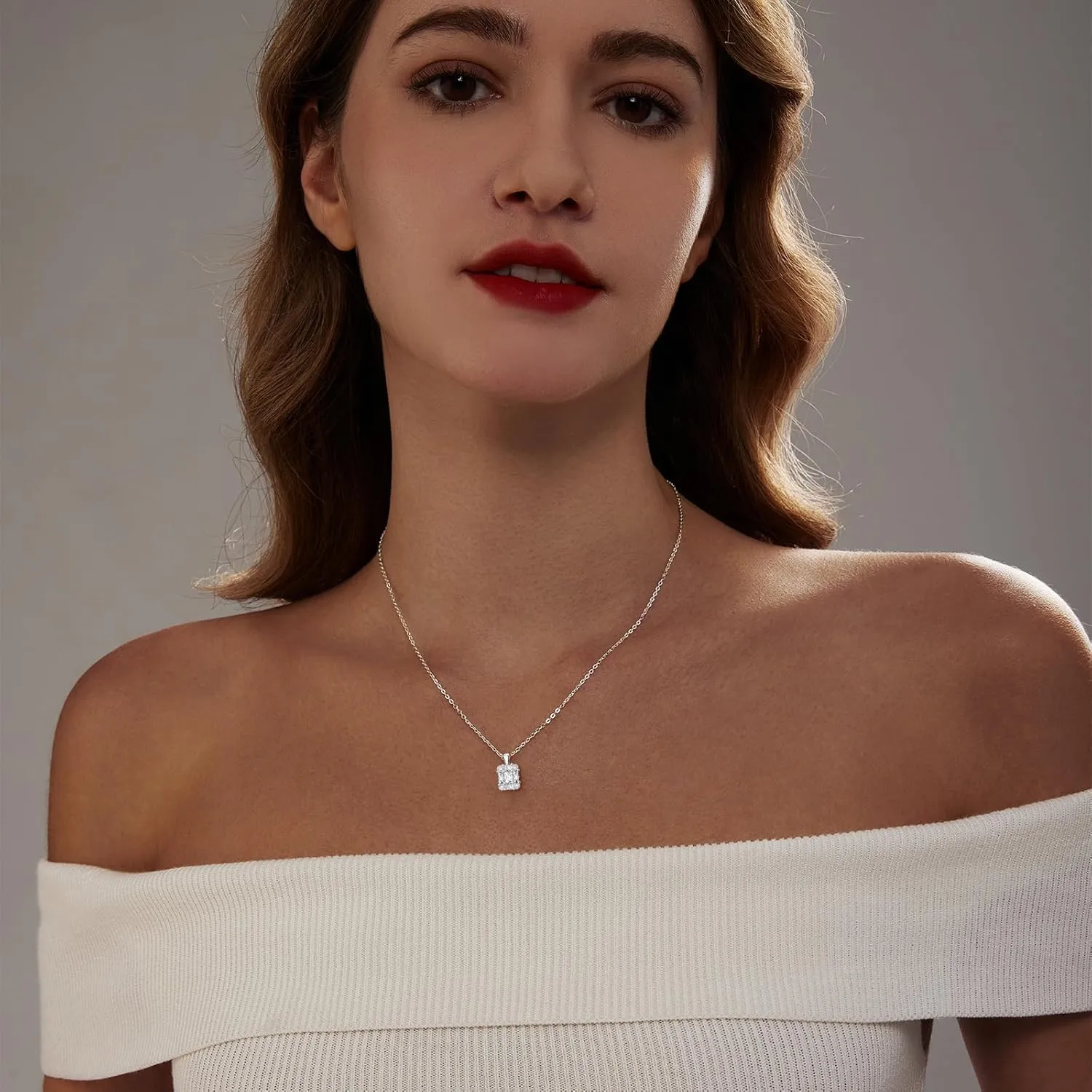 Luxval Diamond Pendant Gold Necklace for WomenDainty 18k Gold Plated Choker Necklaces Simple Gold Jewelry Gifts for Women Girls