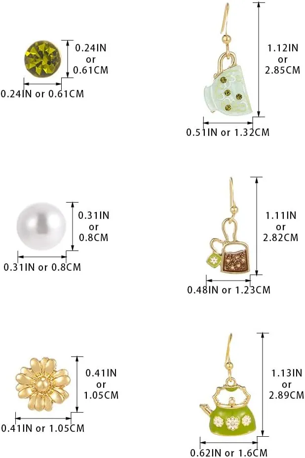 Madison Tyler 6 Pairs Cute Studs Earrings Set for Women | New Fall Studs Earrings Set for Women | Thanksgiving Gift for Women