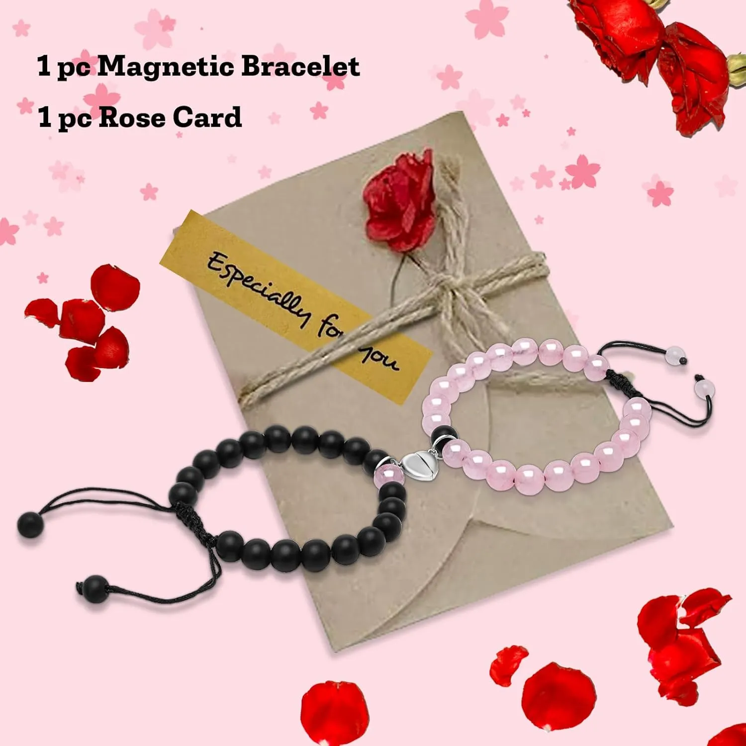 Magnetic Couples Bracelets - His and Hers Matching Set, Forever Bracelets for Couples, Perfect Long Distance Relationship Gifts and Valentines Presents