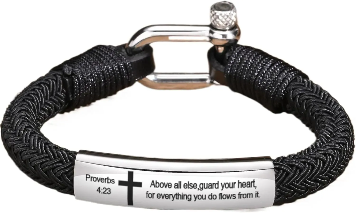 Mai & Claire 925 Sterling Silver Bible Verse Bracelet For Men And Women - Nautical Screw Anchor Shackle Jesus Scripture Quote Bracelet Inspiring Faith Prayer Christian Jewelry