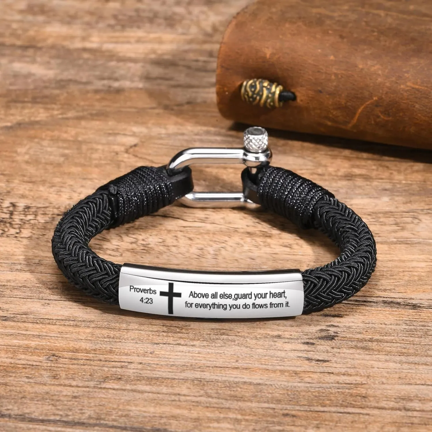 Mai & Claire 925 Sterling Silver Bible Verse Bracelet For Men And Women - Nautical Screw Anchor Shackle Jesus Scripture Quote Bracelet Inspiring Faith Prayer Christian Jewelry