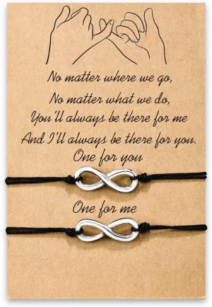MANVEN Matching Bracelets for Couples Best Friends Pinky Promise Bracelets Birthday Gifts for Family Sister Women Men
