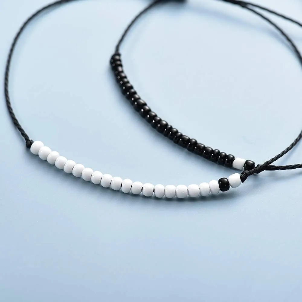MANVEN Matching Bracelets for Couples Best Friends Pinky Promise Bracelets Birthday Gifts for Family Sister Women Men