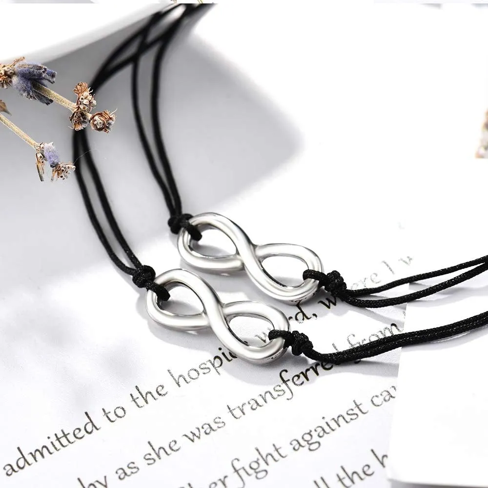 MANVEN Matching Bracelets for Couples Best Friends Pinky Promise Bracelets Birthday Gifts for Family Sister Women Men