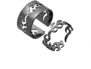 Matching Best Friends BFF Rings for Couple Tiktok Y2k Couple Rings Love Heart Moon Star Planet Rings for Women Men Love Promise Rings Jewelry