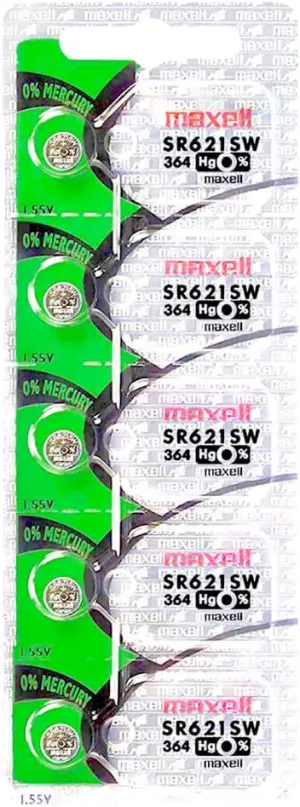 Maxell Watch Battery Button cell SR621SW SR-621SW 364 (Pack of 5)