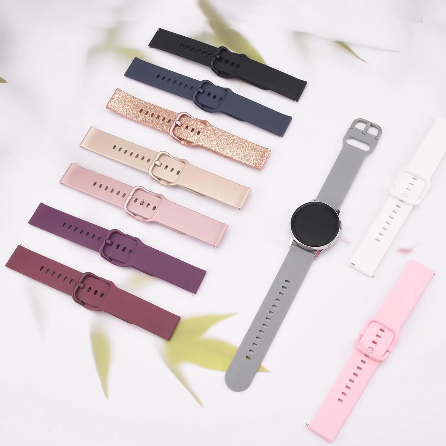 Meliya Silicone Watch Bands, Quick Release 20mm 22mm Soft Silicone Replacement Watch Strap for Women Men