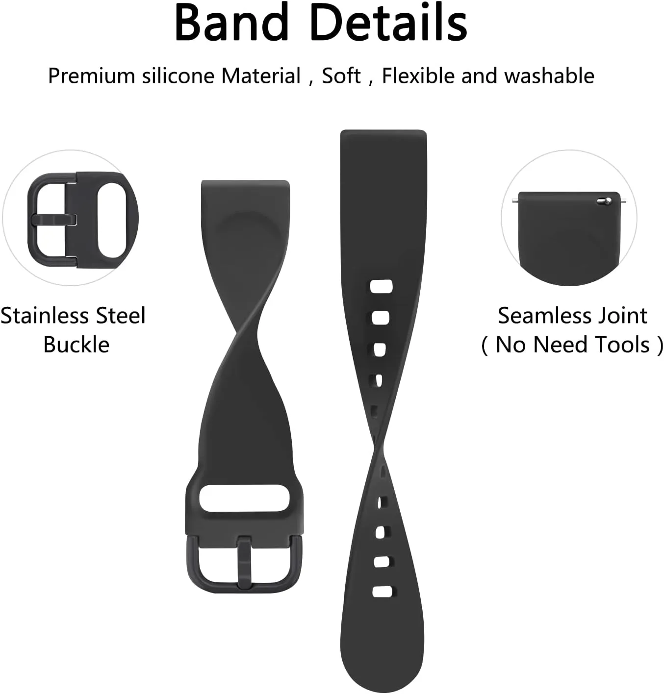 Meliya Silicone Watch Bands, Quick Release 20mm 22mm Soft Silicone Replacement Watch Strap for Women Men