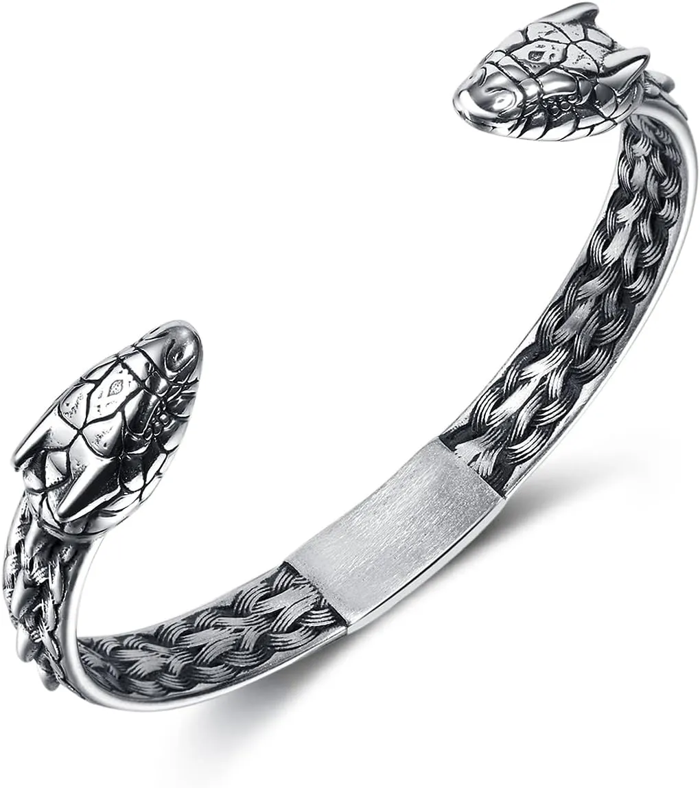 Men Cuff Bracelet Jewelry Stainless Steel Open Bangle Gift