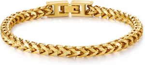 Mens Bracelet - Stainless Steel Fold Over Clasp Franco Chain Bracelets for Men Jewelry Gifts for Dad Grandpa Husband