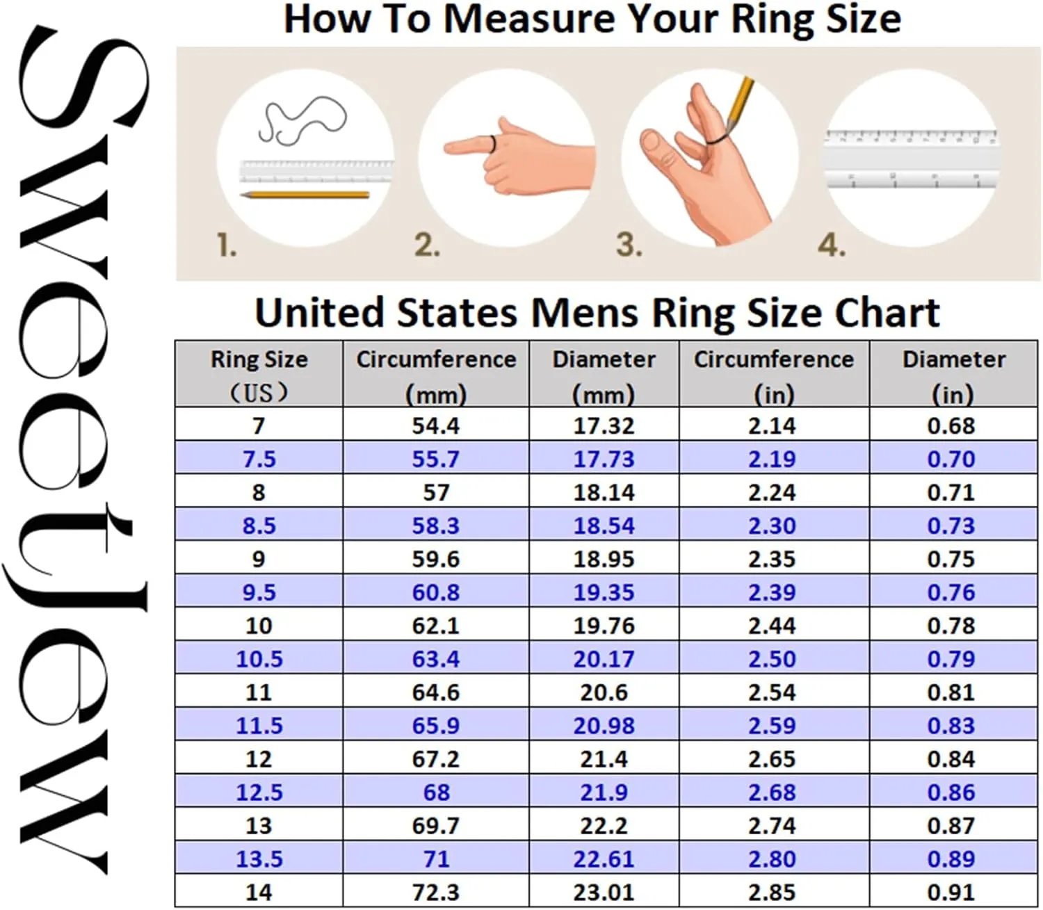 Mens Moissanite Wedding Rings 925 Sterling Silver Promise Wedding Band 1.25cttw D Color VVS1 Round Cut Size 8-13