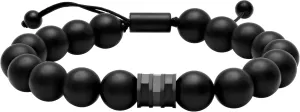Men's Stainless Steel Bead Beaded Adjustable Nylon Bolo Bracelet - Choice of Color