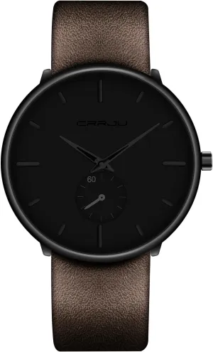 Mens Watches Ultra-Thin Minimalist Waterproof-Fashion Wrist Watch for Men Unisex Dress with Leather Band
