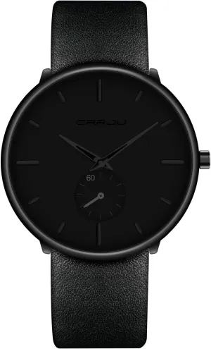 Mens Watches Ultra-Thin Minimalist Waterproof-Fashion Wrist Watch for Men Unisex Dress with Leather Band