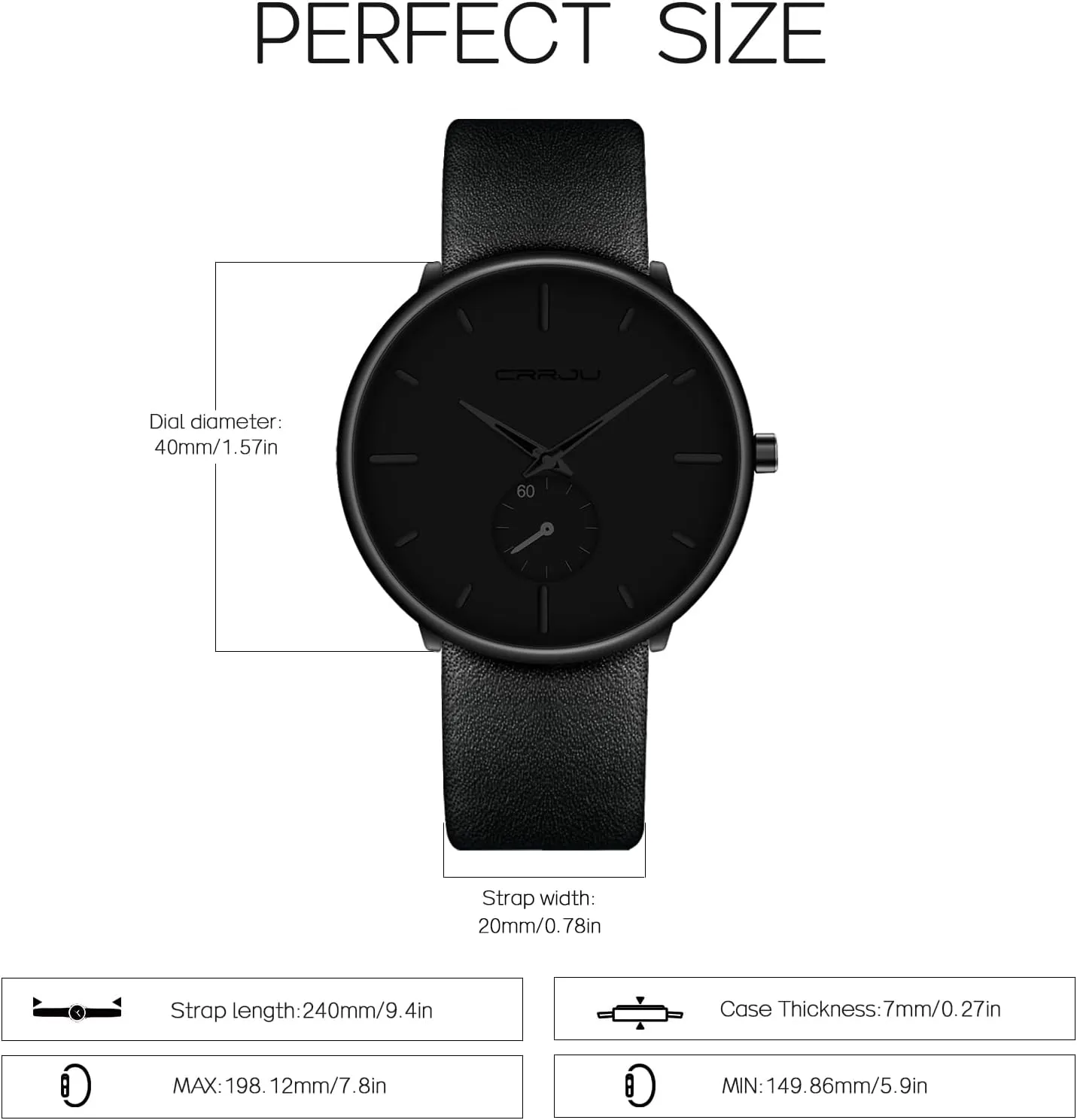 Mens Watches Ultra-Thin Minimalist Waterproof-Fashion Wrist Watch for Men Unisex Dress with Leather Band