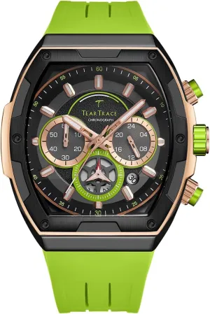 Men's Watches with Silicone Strap Analog Quartz Waterproof Chronograph Luminous Tonneau Watches for Men, Big Face Sport Work Dress Unique Wrist Watch