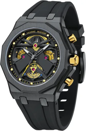 Mens Watches, Wrist Watches Luminous Design, Big Face Fashion Quartz Black Watch 30ATM, Casual Watch for Men Unique Gifts for Men