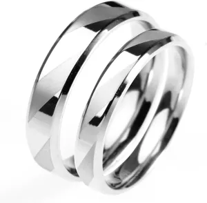 Mens Wedding Bands Matte, Wedding Bands Titanium Stainless Steel 2PCS Matte and Polished Ring with Beveled Edge Couple for Prom