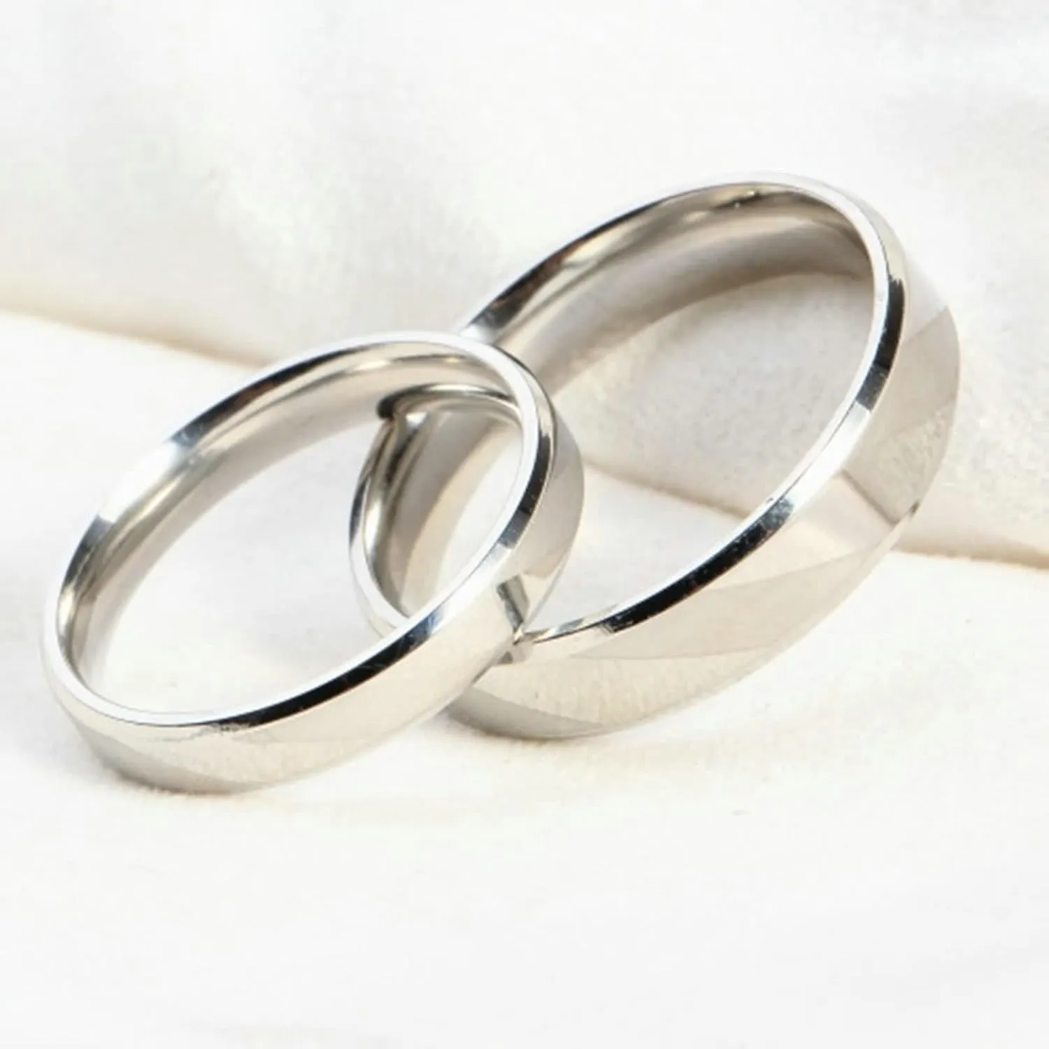 Mens Wedding Bands Matte, Wedding Bands Titanium Stainless Steel 2PCS Matte and Polished Ring with Beveled Edge Couple for Prom