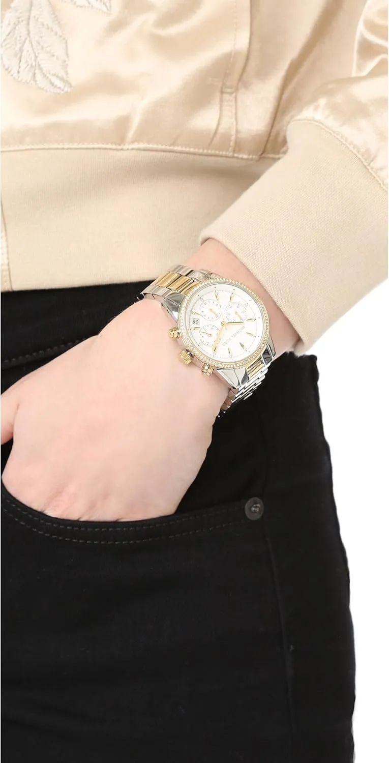 Michael Kors Bryant Chronograph Women's Watch, Stainless Steel and Pav Crystal Watch for Women