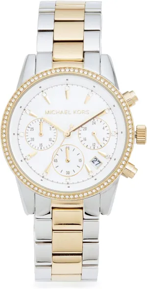 Michael Kors Bryant Chronograph Women's Watch, Stainless Steel and Pav Crystal Watch for Women