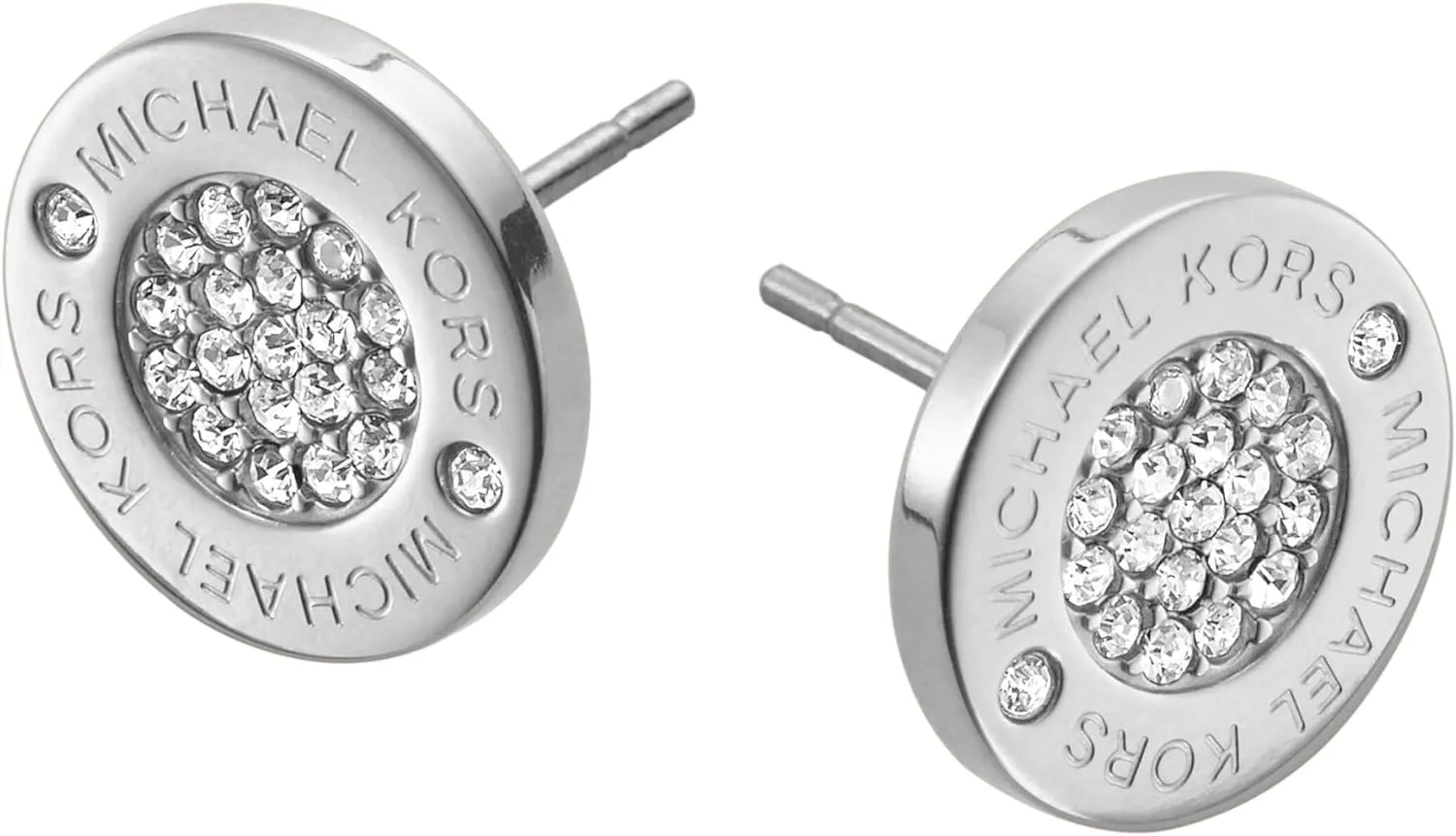 Michael Kors Silver-Tone Stud Earrings or Drop Earrings for Women; Stainless Steel Earrings; Jewelry for Women